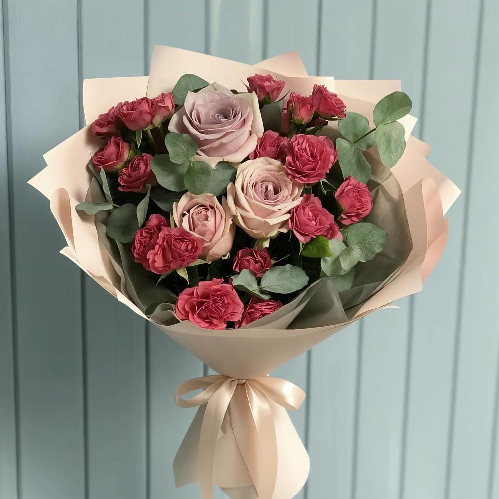 Букет цветов из: Гвоздики и Розы в Мальчевской