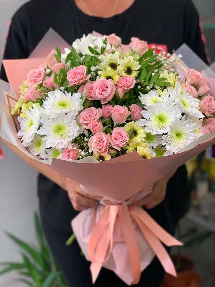 Букет цветов из: Розы и Хризантемы в Мальчевской