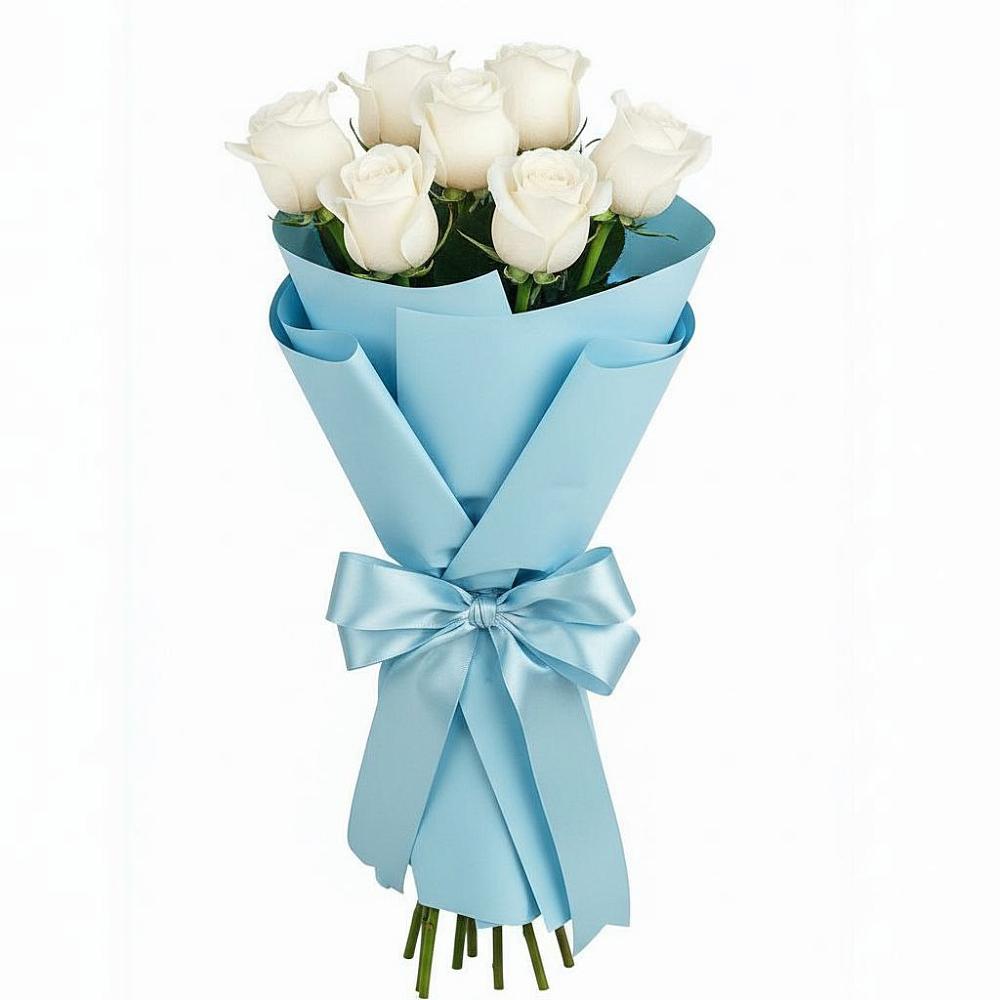 Букет 7 белых роз Проуд в Мальчевской
