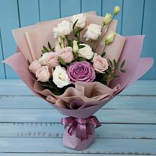 Букет цветов из:  Розы и Лизиантусы в Мальчевской