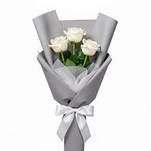 Букет 3 белые розы в Мальчевской