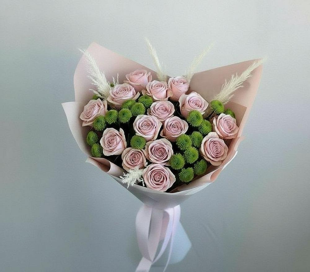 Букет цветов из: Розы и Хризантемы в Мальчевской