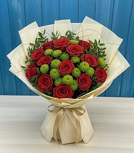 Букет цветов из:  Розы и Хризантемы #REPLACE_PRED# Мальчевской