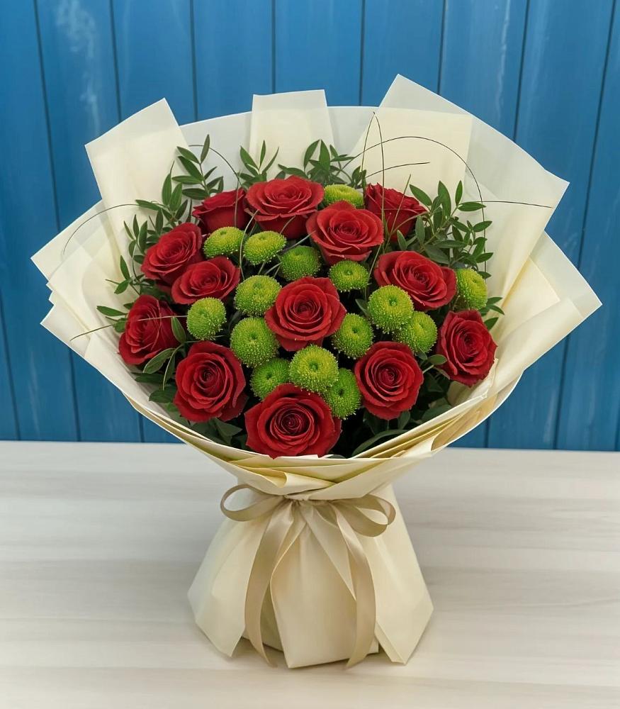 Букет цветов из: Розы и Хризантемы в Мальчевской